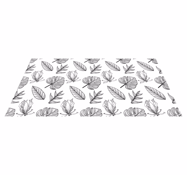 Vinyl teppich blumen einfarbige tropische blätter - TenStickers