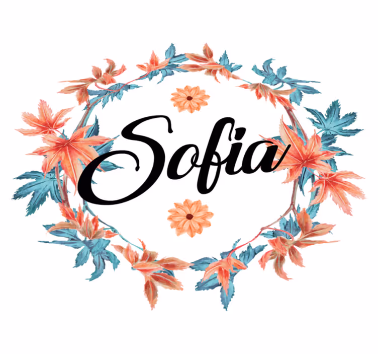 Vinyl teppich blumen herbstkranz mit namen - TenStickers