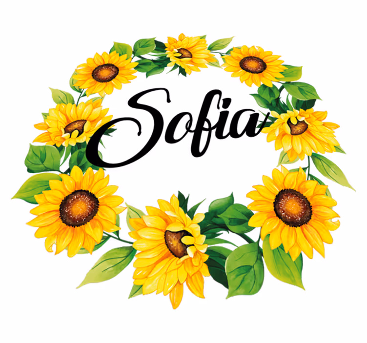 Vinyl teppich blumen sommerblumenkranz mit namen - TenStickers
