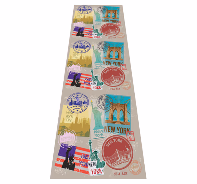 Vinyl teppich schlafzimmer alte nyc collage - TenStickers