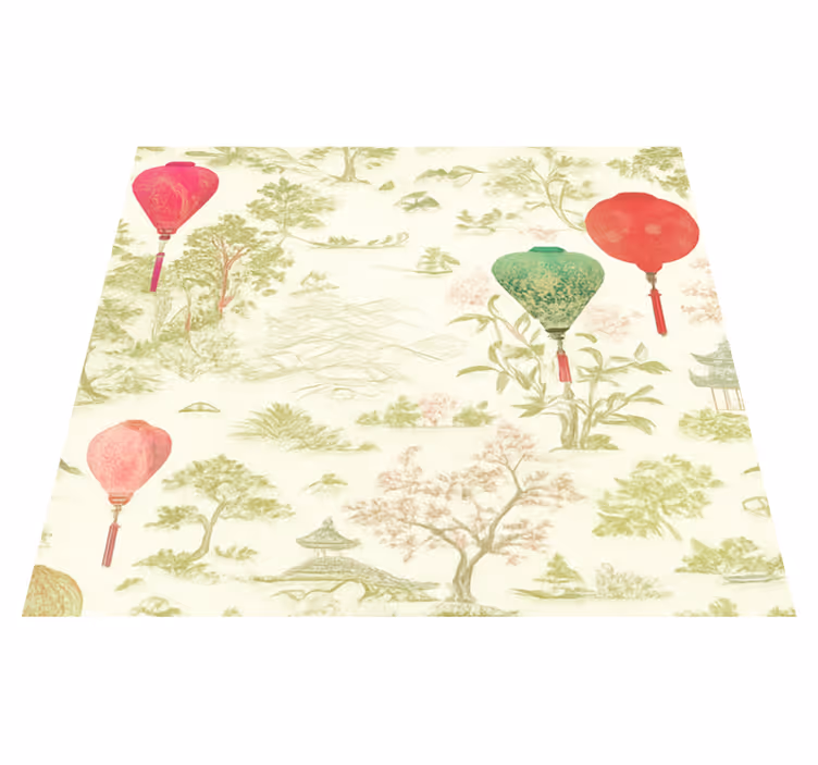 Vinyl teppich schlafzimmer orientalische landschaft - TenStickers