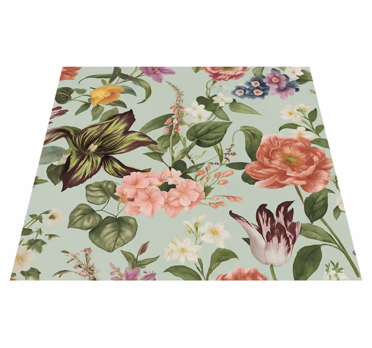 Vinyl teppich schlafzimmer bunter frühlingsblumen - TenStickers