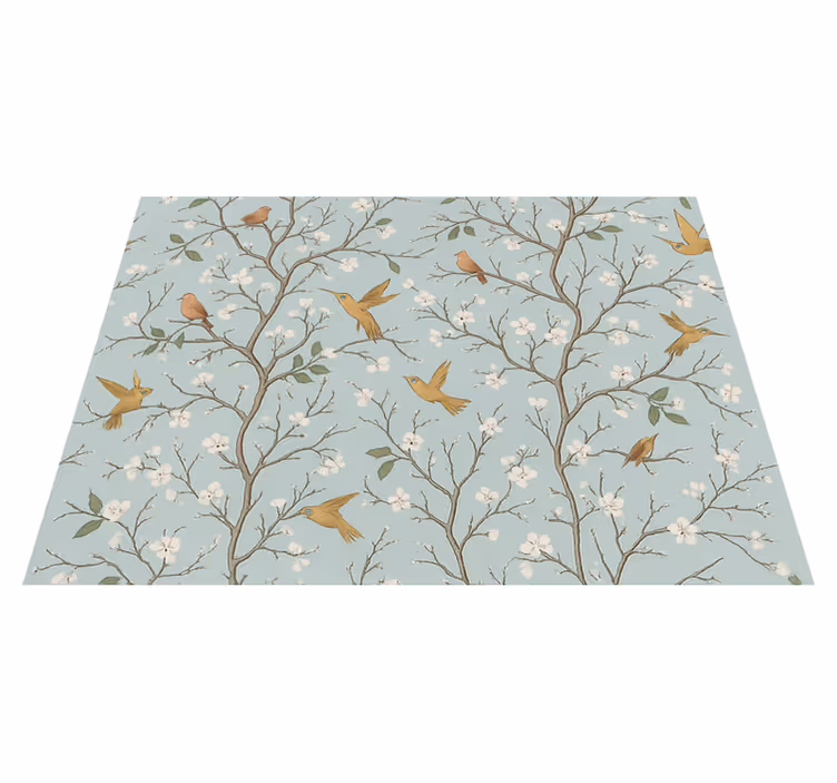 Vinyl teppich schlafzimmer eleganter frühling - TenStickers
