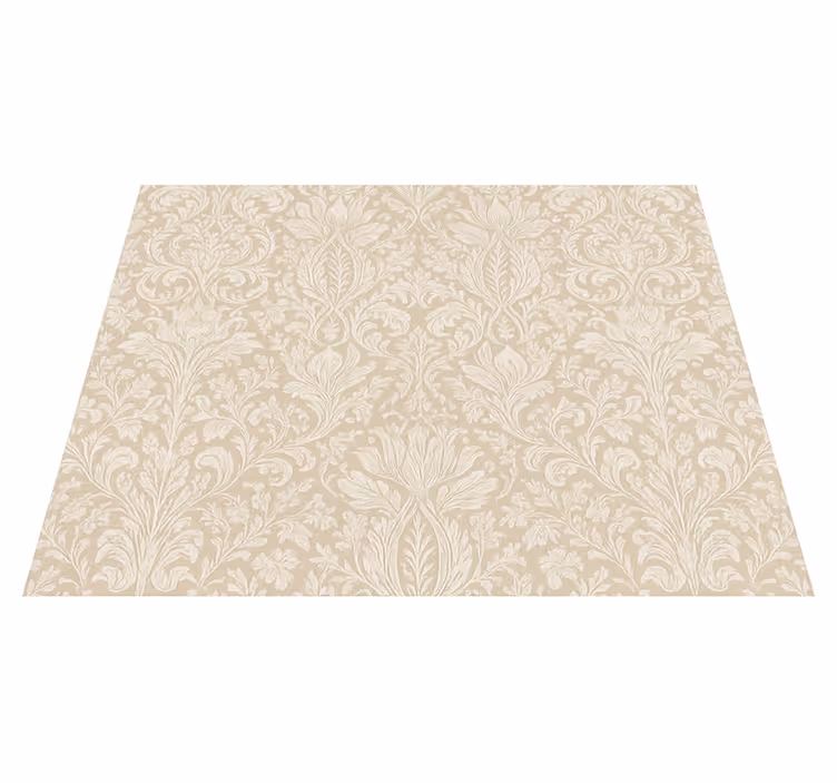 Vinyl teppich schlafzimmer klassisch beige floral - TenStickers
