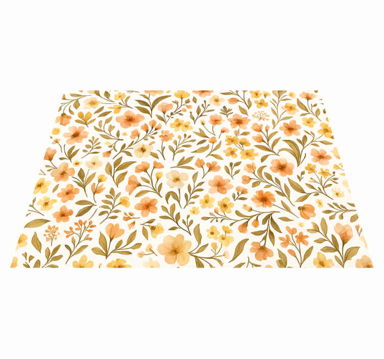 Vinyl teppich schlafzimmer vintage blumen floral - TenStickers