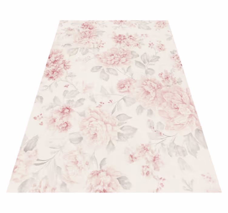 Vinyl teppich schlafzimmer im vintage pink blumenmuster - TenStickers
