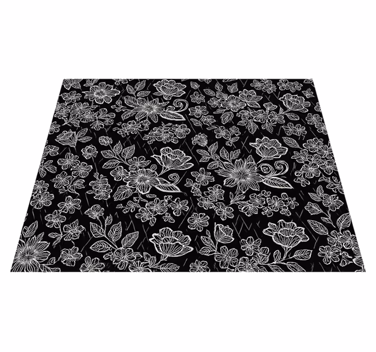 Vinyl teppich schlafzimmer mit dunklem blumenmuster - TenStickers