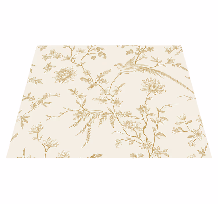 Vinyl teppich schlafzimmer mit elegantem blumenmuster - TenStickers