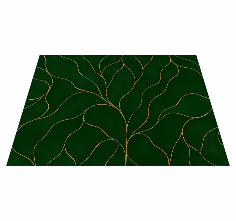 Vinyl teppich schlafzimmer mit grün-goldenem marmorlook - TenStickers