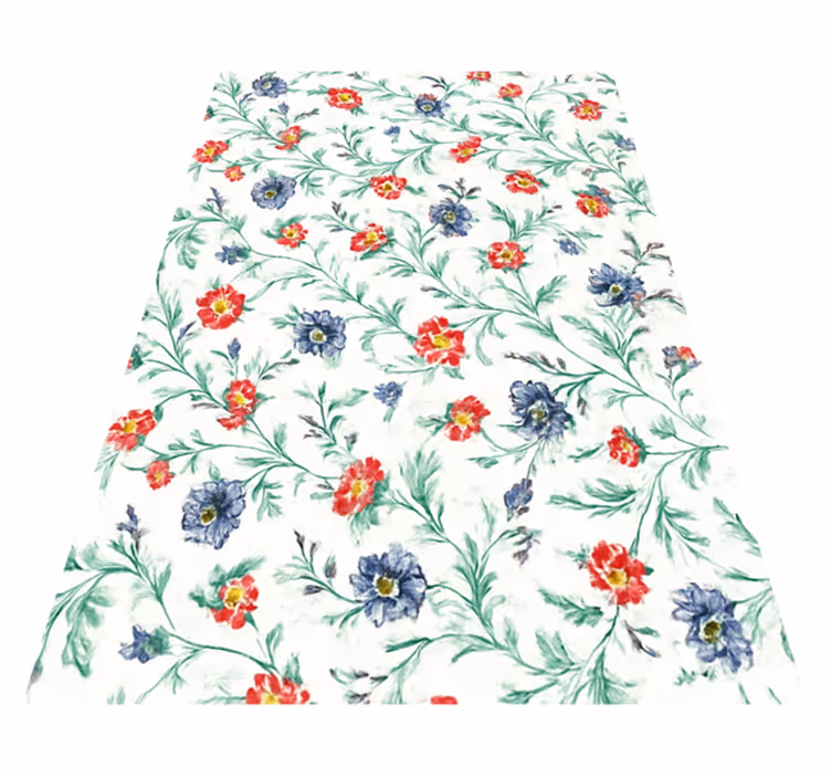 Vinyl teppich schlafzimmer im retro blumen design - TenStickers
