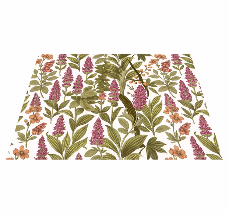 Vinyl teppich schlafzimmer buntes botanisches muster - TenStickers