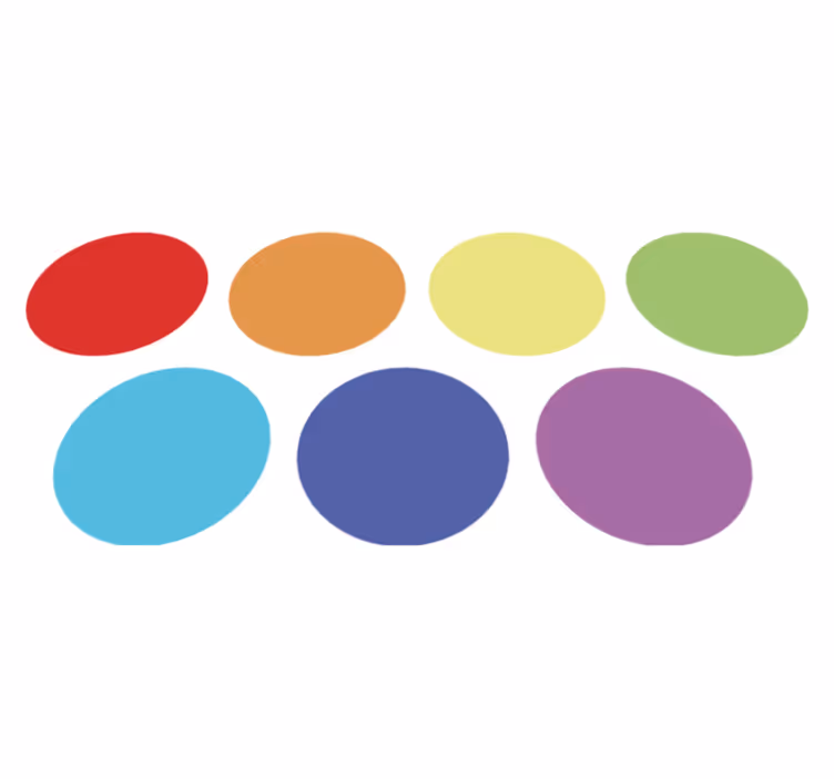 Vinyl teppich geometrisch regenbogen große punkte - TenStickers