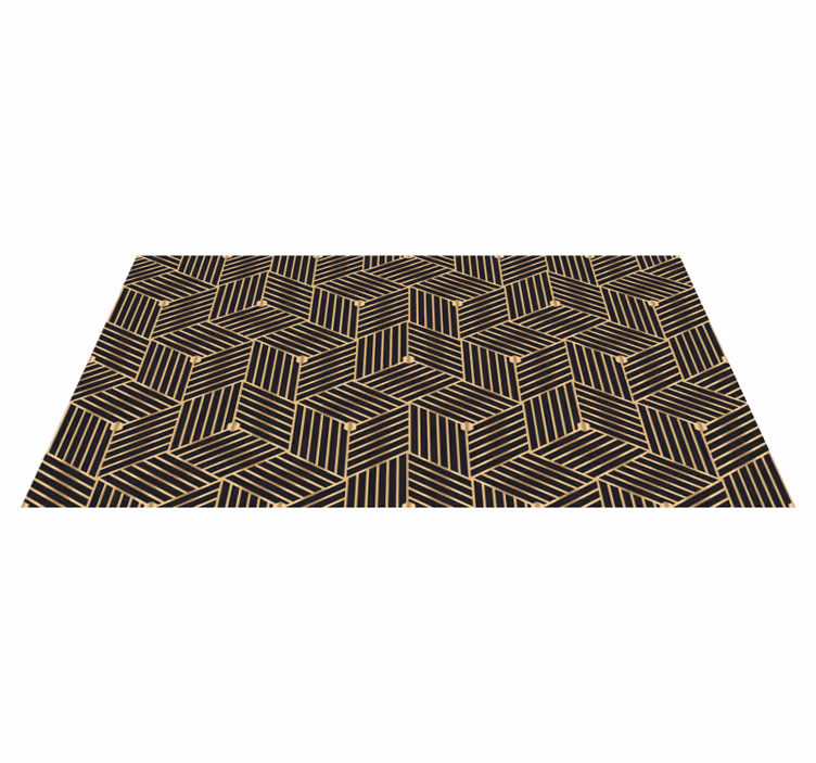 Vinyl teppich geometrisch mit goldenem dekormuster - TenStickers