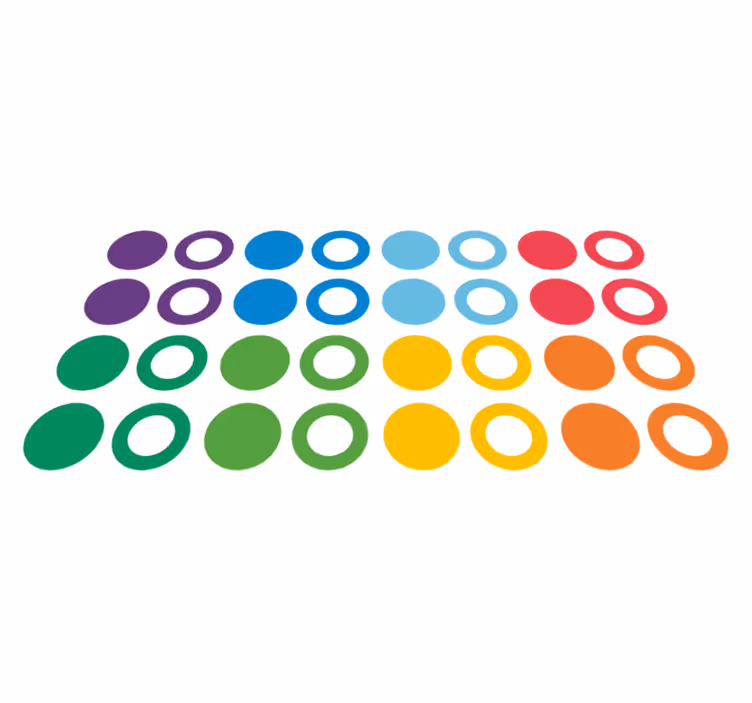 Vinyl teppich geometrisch regenbogenfarben kreise - TenStickers