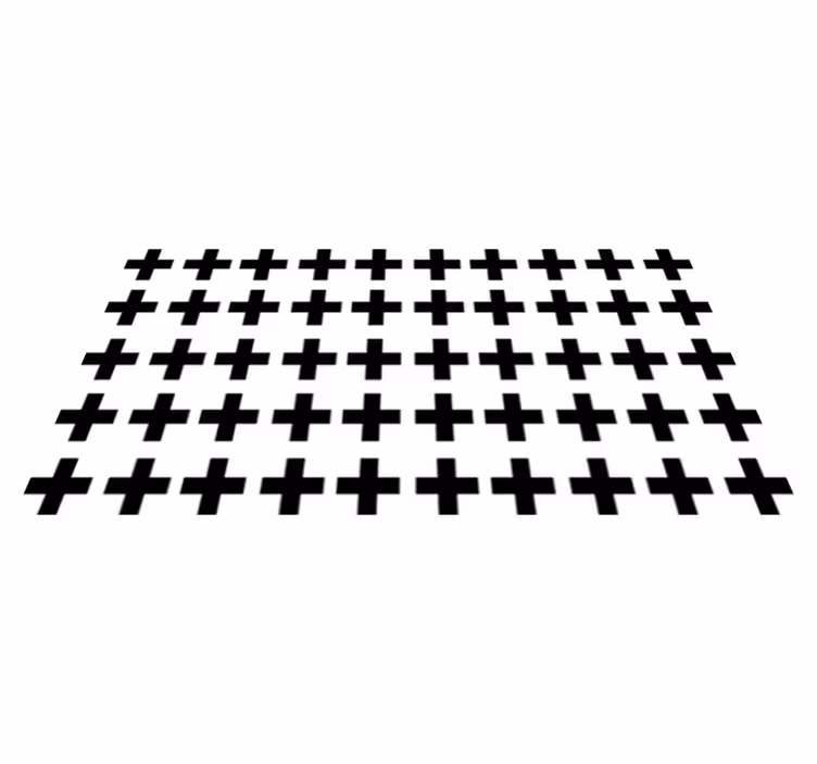 Vinyl teppich geometrisch schwarz-weiß-kreuze - TenStickers