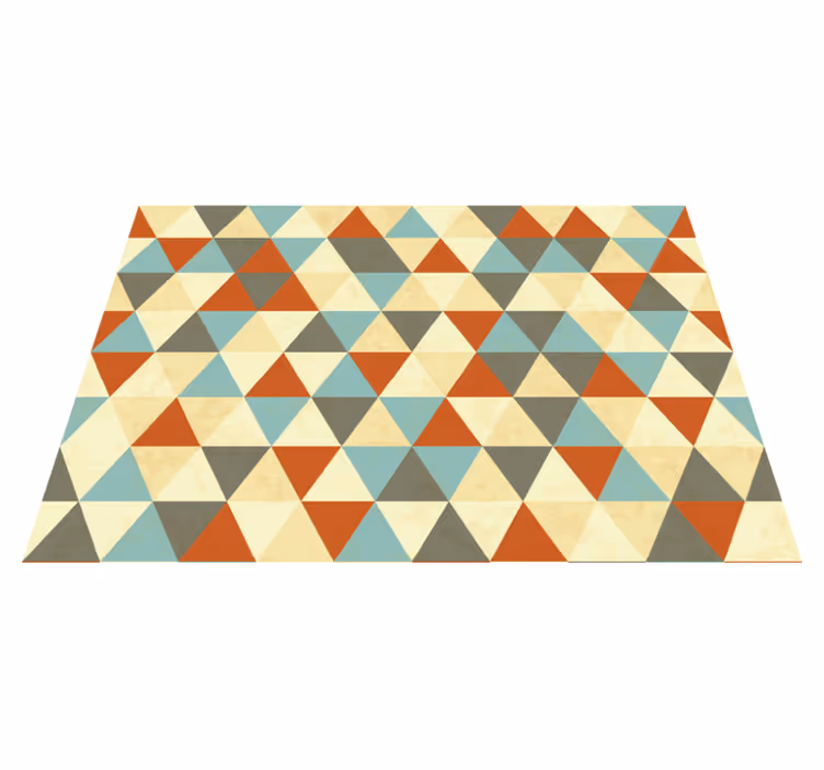 Vinyl teppich geometrisch in buntem dreiecksmuster - TenStickers