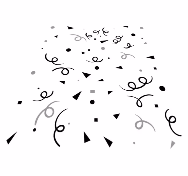 Vinyl teppich geometrisch in schwarz und grau konfetti - TenStickers