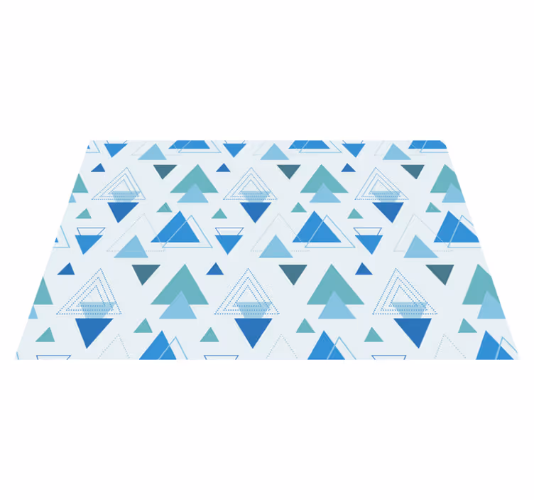 Vinyl teppich geometrisch mit blauem dreiecksmuster - TenStickers