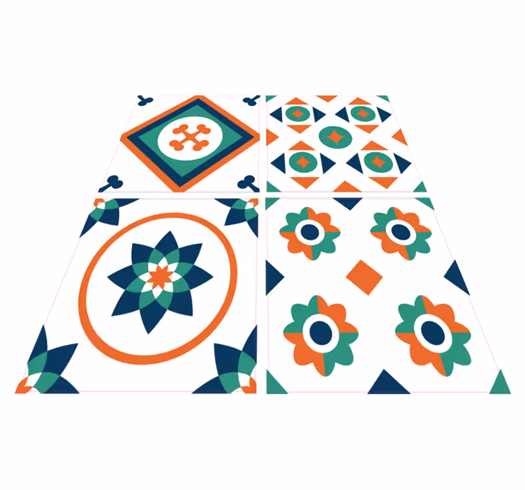 Vinyl teppich geometrisch fliesenmuster - TenStickers