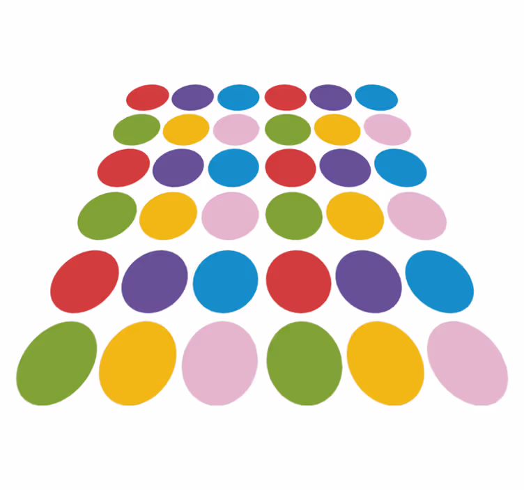 Vinyl teppich geometrisch mit buntem kreismuster - TenStickers