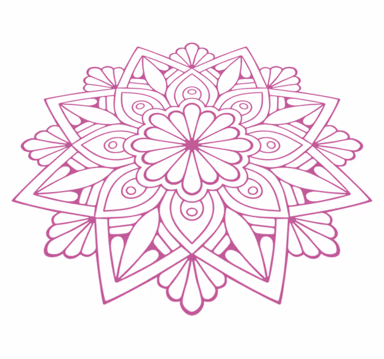 Vinyl teppich geometrisch mit aufwändigem botanischen motiv - TenStickers