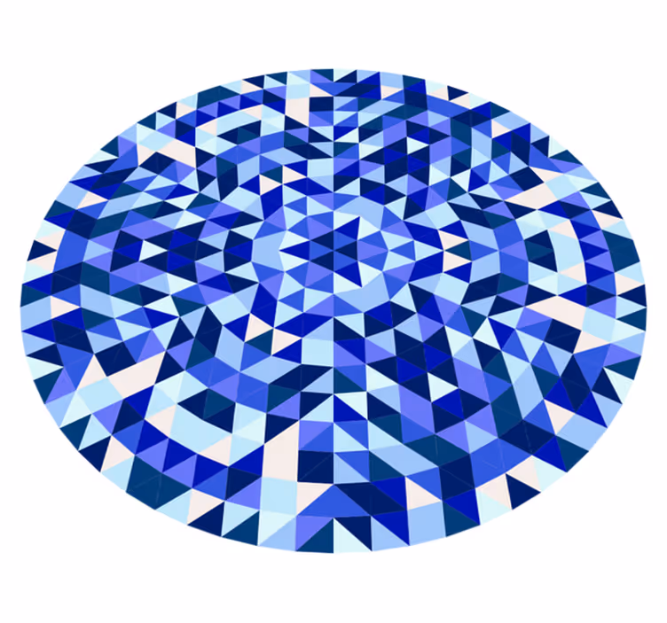 Vinyl teppich geometrisch kreisförmiges blaues muster - TenStickers