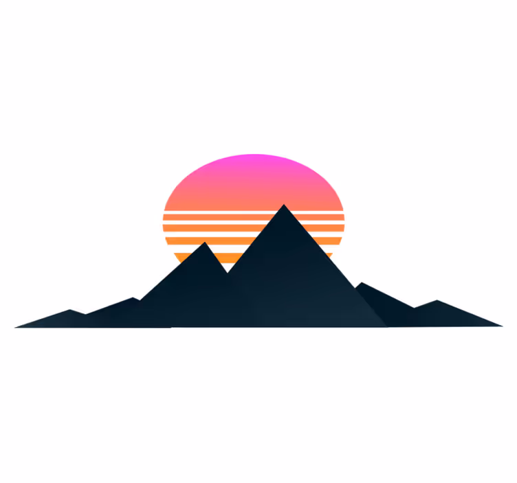 Vinyl teppich geometrisch berg sonnenuntergang - TenStickers