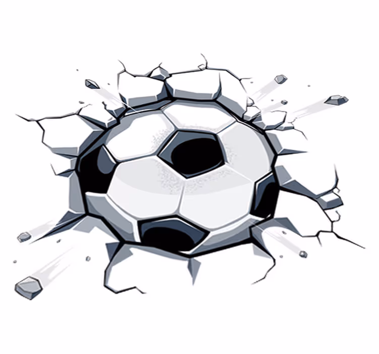 Vinyl teppich kinder 3d fußball motiv - TenStickers