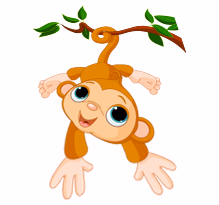 Vinyl teppich kinder glücklicher kleiner affe - TenStickers