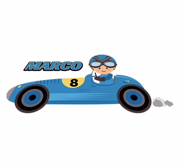 Vinyl teppich kinder formel 1 auto mit namen - TenStickers