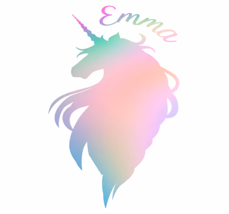 Vinyl teppich kinder personalisierbares einhornmotiv - TenStickers