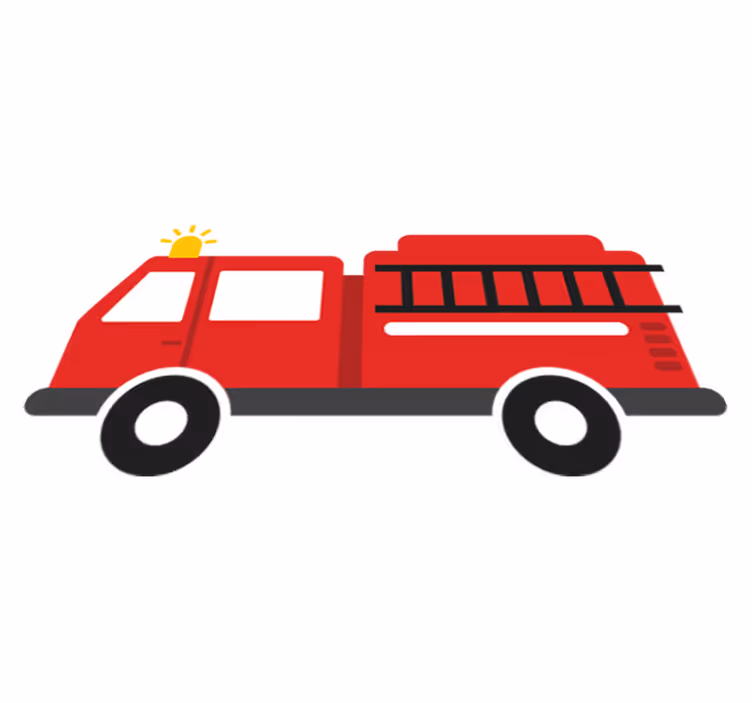 Vinyl teppich kinder feuerwehrfahrzeug - TenStickers