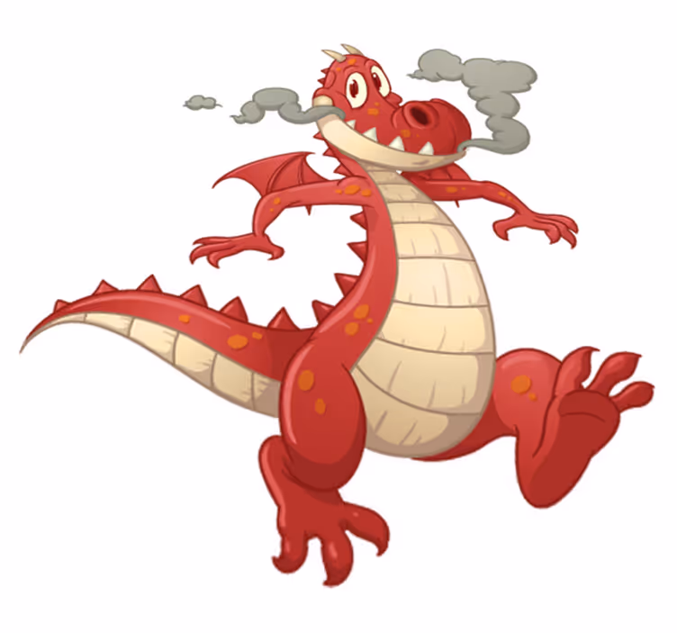 Vinyl teppich kinder roter drache - TenStickers