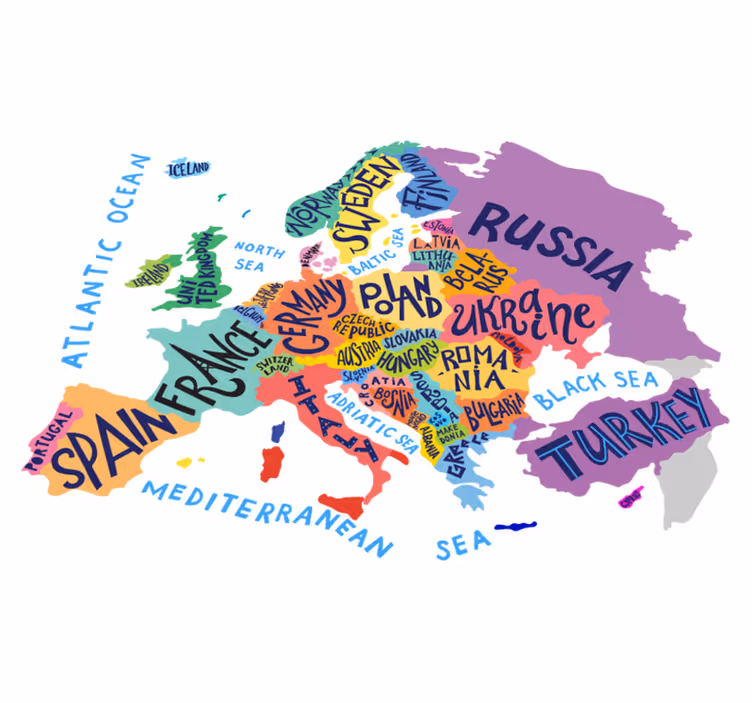 Vinyl teppich kinder europa karte für kinder - TenStickers