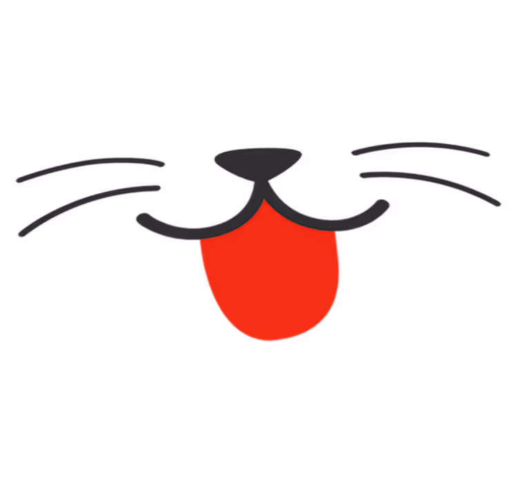 Vinyl teppich kinder mit katzenmund und nase - TenStickers