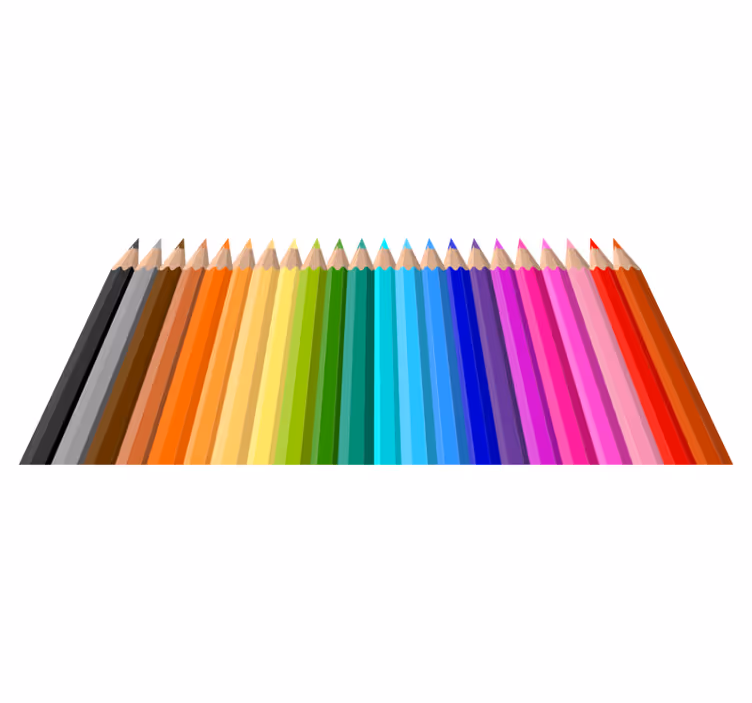 Vinyl teppich kinder mit buntstift-rand - TenStickers