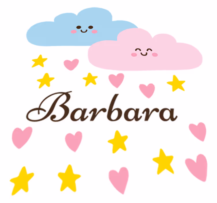 Vinyl teppich kinder wolke in blau und rosa mit name - TenStickers