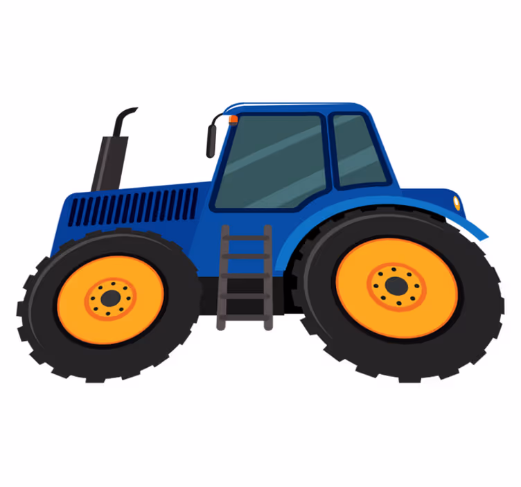Vinyl teppich kinder blauer traktor - TenStickers