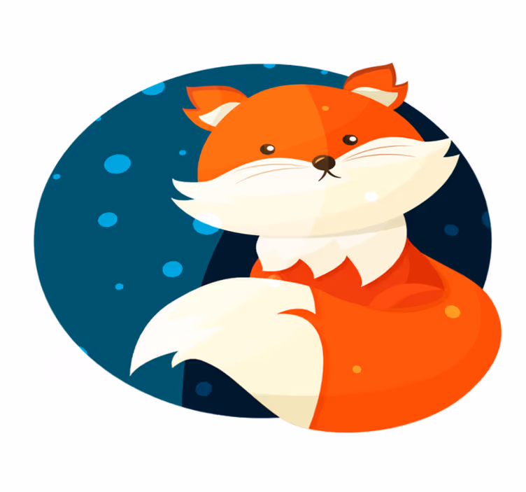 Vinyl teppich kinder mit süßem fuchsdesign - TenStickers
