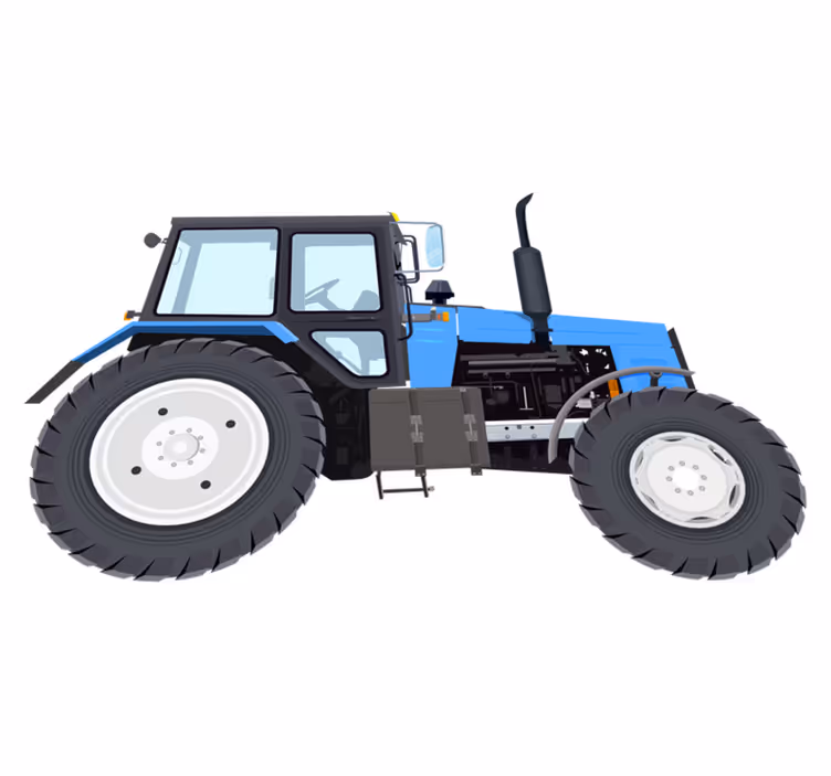 Vinyl teppich kinder blauer moderner traktor - TenStickers