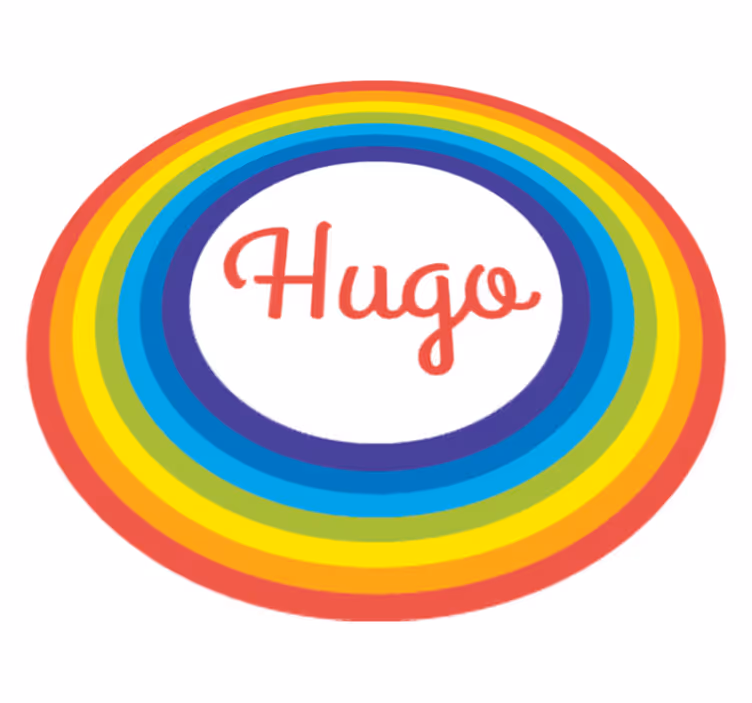 Vinyl teppich kinder regenbogenkreis mit namen - TenStickers