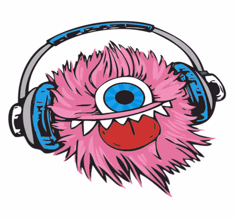 Vinyl teppich kinder pinkes haariges monster - TenStickers
