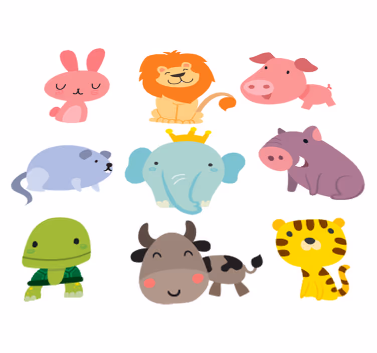 Vinyl teppich kinder mit tierstickern - TenStickers