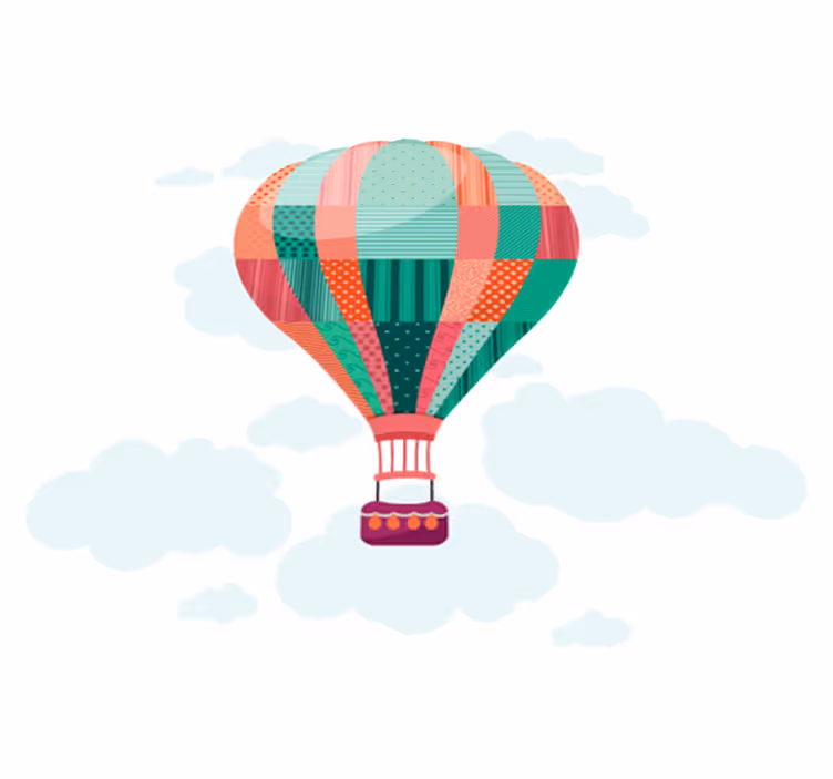 Vinyl teppich kinder mit patchwork luftballon - TenStickers