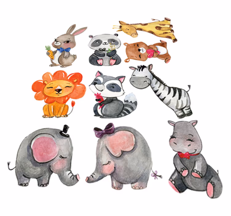 Vinyl teppich kinder mit dschungel tierstickern - TenStickers