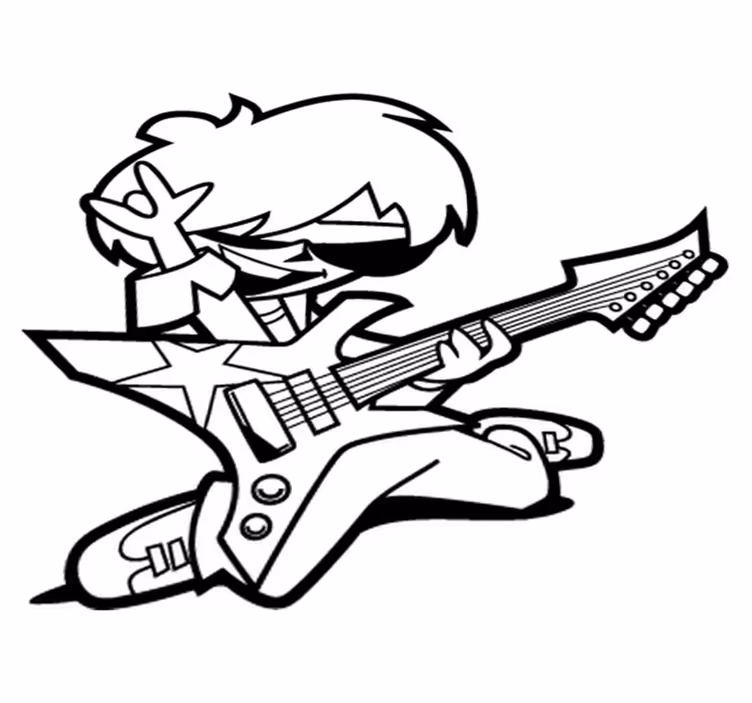Vinyl teppich kinder teenager mit gitarre - TenStickers