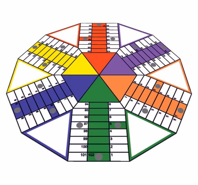 Vinyl teppich kinder geometrisches parchis spielbrett - TenStickers
