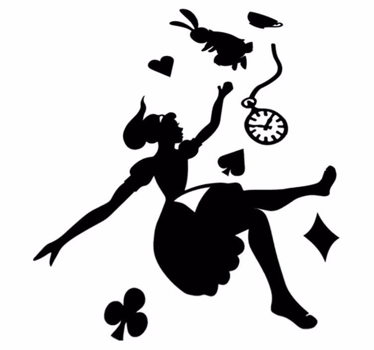 Vinyl teppich kinder alicia und der weiße hase - TenStickers