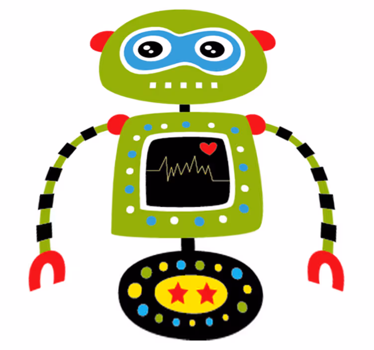 Vinyl teppich kinder grüner roboter - TenStickers