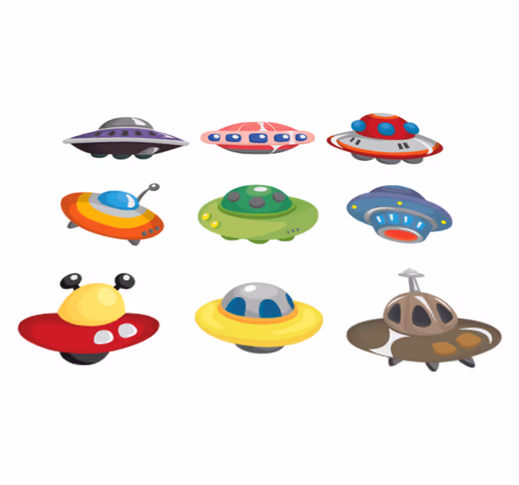 Vinyl teppich kinder mit ufo aufkleber kollektion - TenStickers